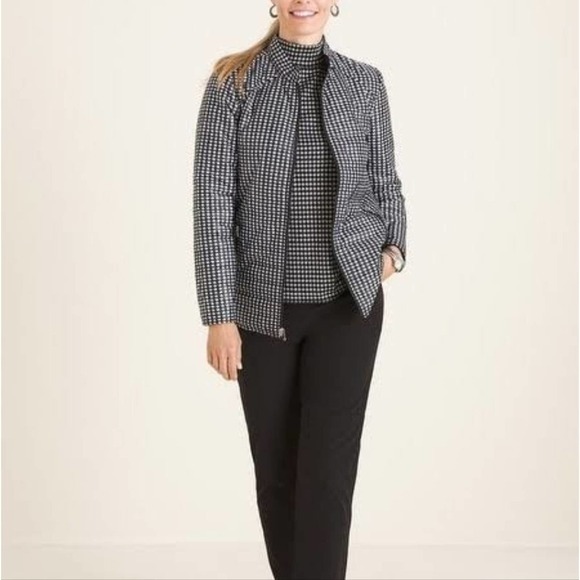 Chico's Zenergy Reversible Houndstooth Puffer Jacket Women's 2P Petite Large - Picture 4 of 13